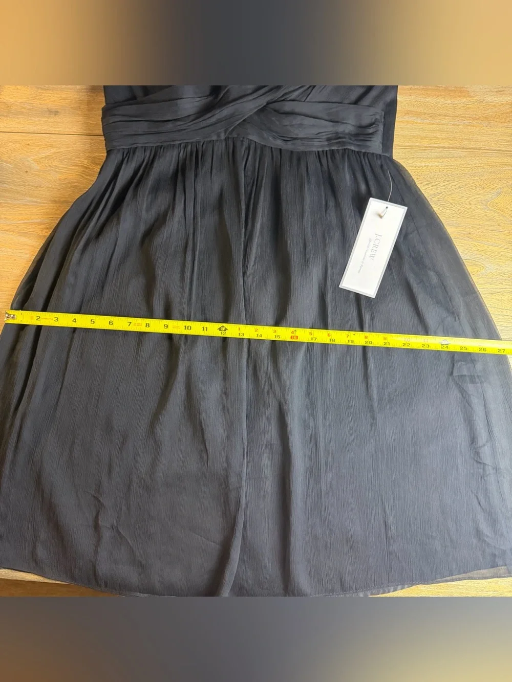 J. Crew Taryn Black Strapless Sweetheart Cocktail Dress in Silk Chiffon